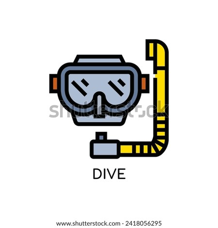Dive Line Icon stock illustration.