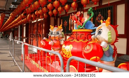 Decoration of Chinese new year celebration in Singapore