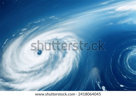 Hurricane, typhoon from space. Elements of this image furnished by NASA. High quality photo Royalty-Free Stock Photo #2418064045