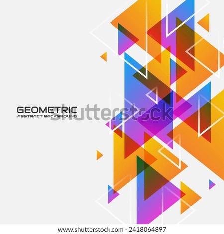 Colorful geometric abstract background overlap layer on bright space with triangles shapes decoration. Minimalist graphic design element future style concept for banner, flyer, card, cover or brochure