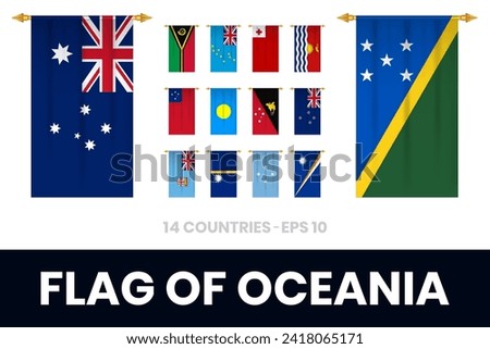 Flags of Oceania Vertical Football Pennant
