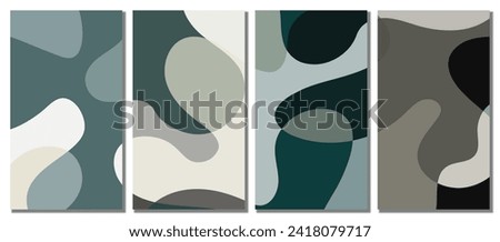 Abstract Wavy Set Background. Abstract Banner Background. Vector Illustration.