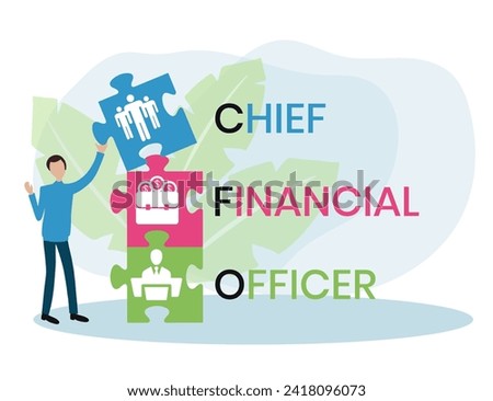 CFO - Chief Financial Officer acronym. business concept background. vector illustration concept with keywords and icons. lettering illustration with icons for web banner, flyer, landing page Royalty-Free Stock Photo #2418096073