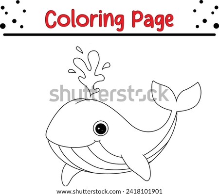 cute whale coloring page for kids
