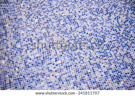 Purple ceramic floor in pool
