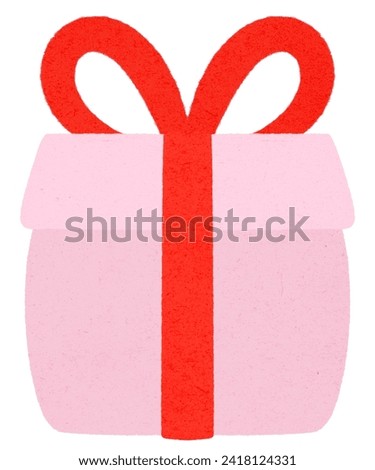 Pink and red gift box for Valentine’s Day. Holiday presents in festive paper wrapping with ribbon bows. Collection of Valentines day or Birthday gifts.