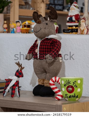 Reindeer Christmas Decoration with Milk for Santa Mug	