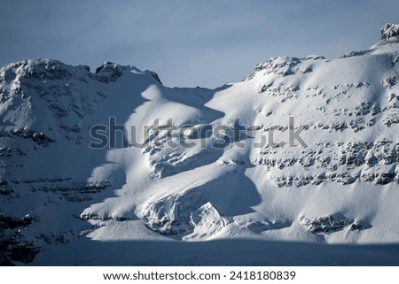 Glacier on top of mountains in Canada	