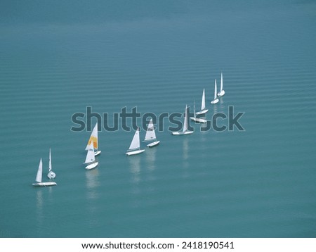 Sail lessons in the Lake Balaton Royalty-Free Stock Photo #2418190541