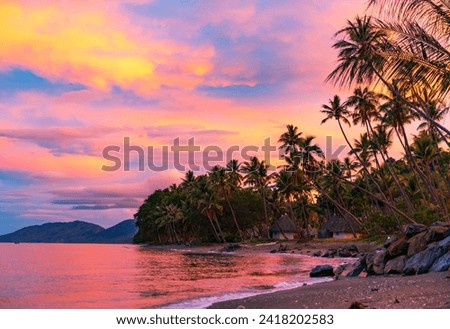 Sunset over Hienghene, New Caledonia Royalty-Free Stock Photo #2418202583