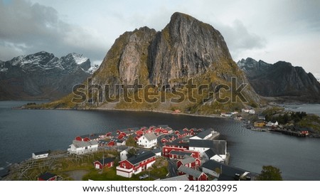 Red houses in Hamnøy, Norway Royalty-Free Stock Photo #2418203995