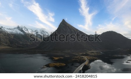 Mountain and road in Norway Royalty-Free Stock Photo #2418204815