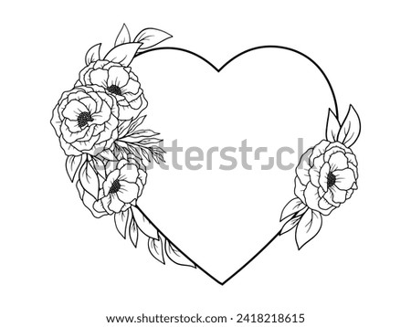 Valentine Flower Heart Frame Background
