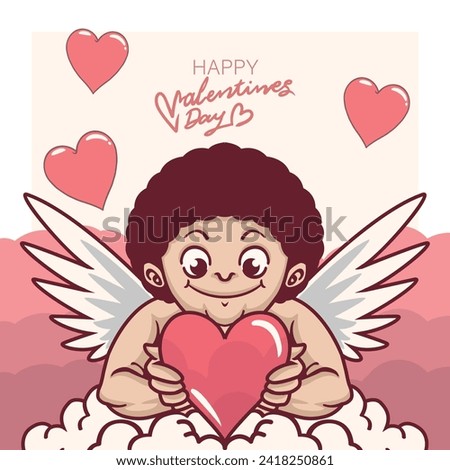 hand drawn valentine's day background illustration vector in color
