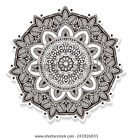 Ornament beautiful card with mandala. Geometric circle element made in vector. Perfect cards for any other kind of design, birthday and other holiday, kaleidoscope,  Watercolor, yoga, india, arabic
