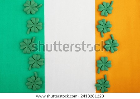 st patrick's day, shamrocks on irish flag