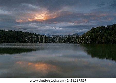 Magic sunset at a lake