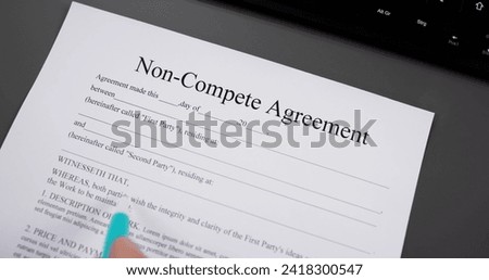 Non Compete Agreement. Business Competition Contract And Law Royalty-Free Stock Photo #2418300547