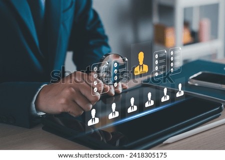 Human Resources, HR concept. Recruitment process outsourcing, job, leadership. effective management and recruitment of Human Resources, organizational structure, employment. Human resource management Royalty-Free Stock Photo #2418305175