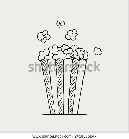 popcorn icon vector design template in white paper background