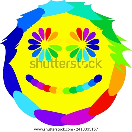 child emoji flowers hippy yellow