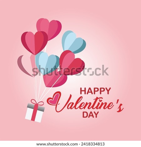vector happy valentines day celebration design