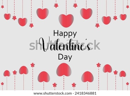 Valentine's day background with hearts and stars vector illustration.