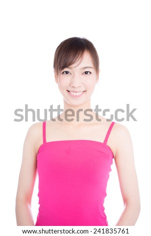 young fitness woman isolated on white background
