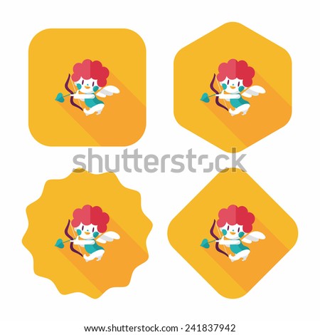 Valentine's Day cupid flat icon with long shadow,eps10