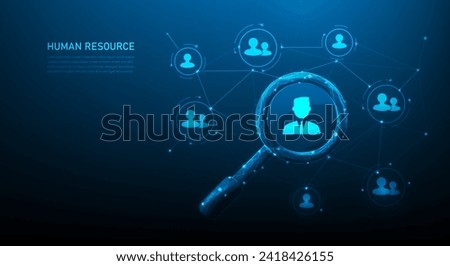 recruitment employment and human resource management technology on blue background. hr management selection. vector illustration fantastic design. Royalty-Free Stock Photo #2418426155