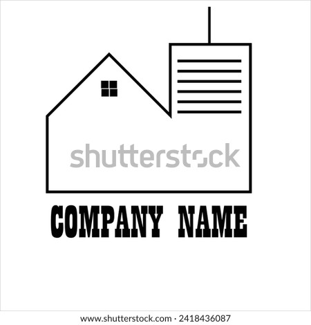 Building logo with modern line art design, design template, logo, logo template Premium Vector