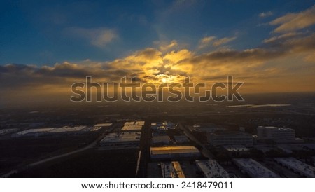 breathtaking panoramic view of the sunrise from my home, in Houston, Texas, USA