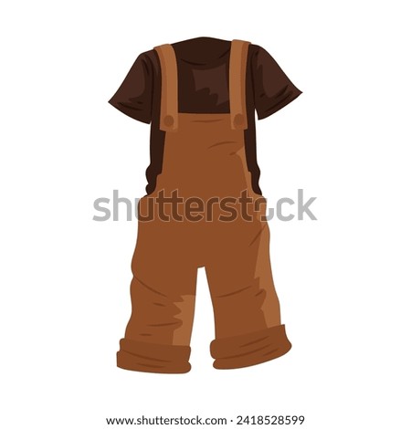 Vector denim overalls on white background. Royalty-Free Stock Photo #2418528599