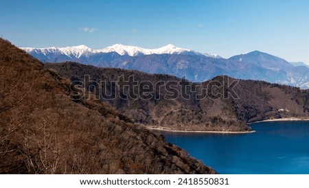 Spectacular view of southern alps mountains from Mt.Ryugatake, Yamanashi 100 Famous Mountains, Yamanashi Prefecture, Japan, Royalty-Free Stock Photo #2418550831