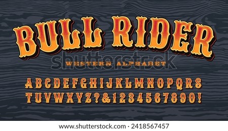 Bull Rider; a western style cowboy outfit, good for rodeo themes, equestrian sports, county fair, saloon art, country music, etc. Royalty-Free Stock Photo #2418567457