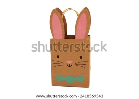 Easter bunny gift bag for holidays on white background