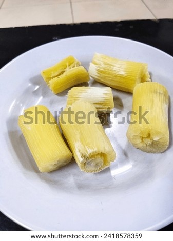 Photos of natural food, on the plate are made of cassava stew, suitable for family meal in the rainy season