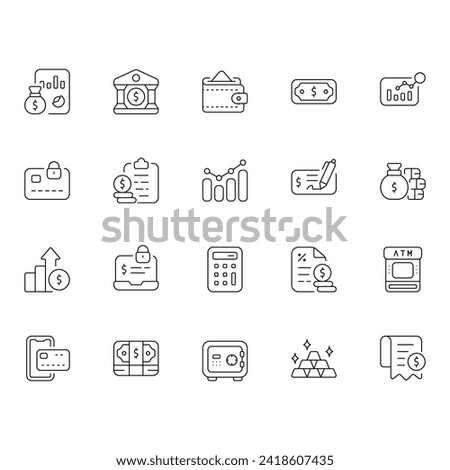 Finance thin line icons, suitable for any design needs
