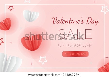 vector valentines day sale discount special template and flyer in gradation style
