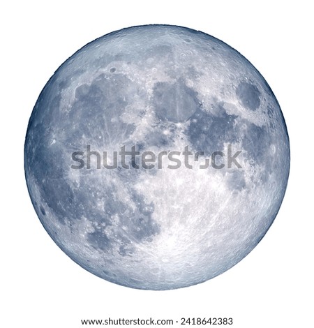 Full moon on white background isolated