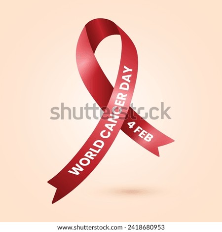 World Cancer Day red ribbon