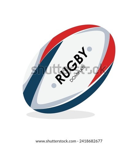 rugby ball red, white and blue design. american football vector illustration . eps 10