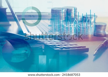 interest on saving account concept , financial investment and income management Royalty-Free Stock Photo #2418687053