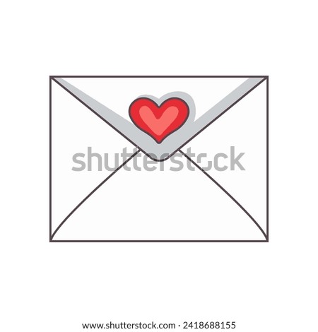 Love letter for Valentine's day isolated on white background. Vector illustration for any design