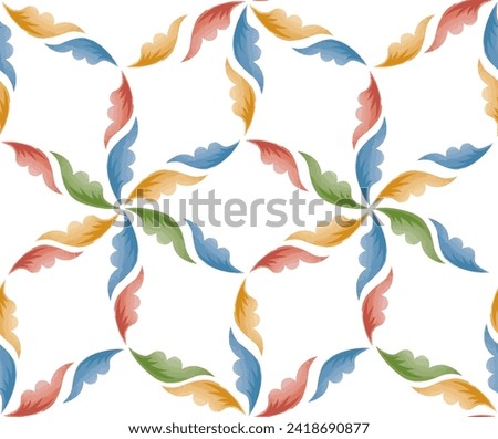 Floral ornamental pattern. Flowers and leaves background in medieval european style. Seamless flourish  Lace nature decor.