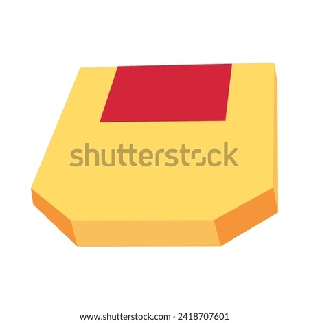 Sorting of paper and office waste. Cardboard pizza box for recycling and disposal. Flat icon. Simple flat cartoon vector isolated on white background