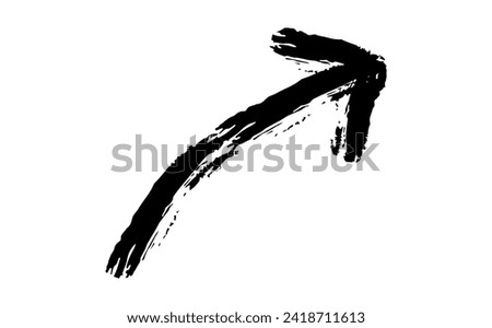 Hand drawn crayon chalk charcoal line arrow. textured arrow isolated on white. squiggle and scribble stroke. Element for diagrams. doodle marker
