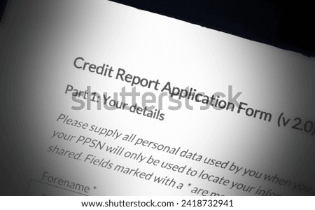 close up photo of the words credit report