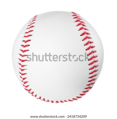 One baseball ball isolated on white. Sport equipment Royalty-Free Stock Photo #2418734209
