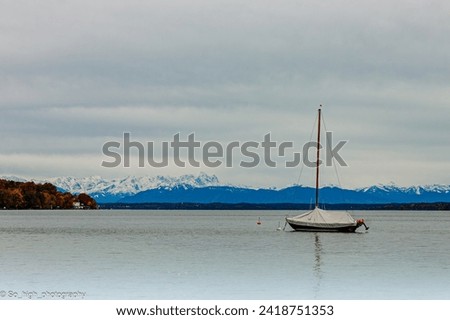 moored boat on a mountain lake